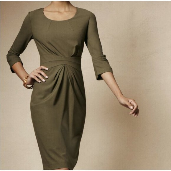 (Sold) Lafayette 148 NY GRAY Gathered Waist Sheath - Picture 2 of 11